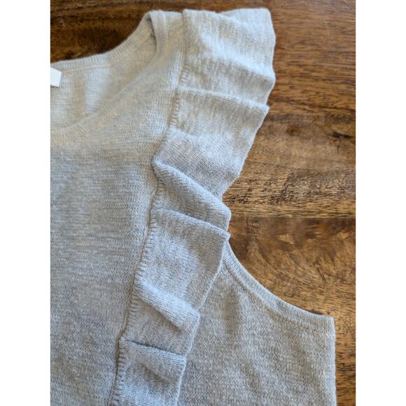 Madewell Womens size XS Sleeveless Shirt Top Cream Oatmeal Ruffle Tank EUC - Picture 3 of 8